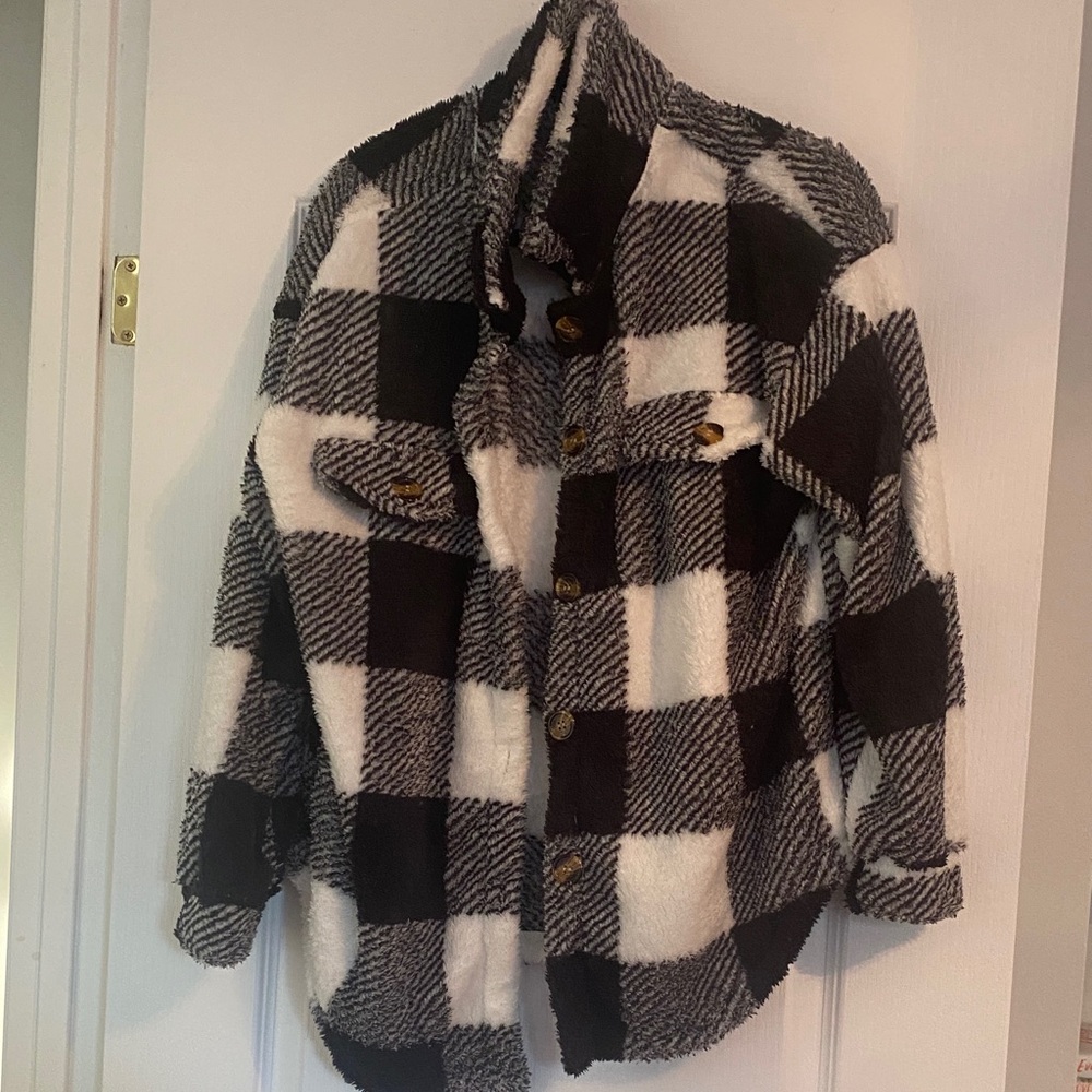 Kids Black and White Checkered Jacket